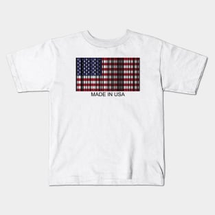 independence day barcode flag usa 4th of july Kids T-Shirt